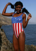 young American Indian girl in patriot bikini