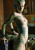 body art for young chained gothic slavegirl