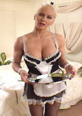 French maid gets the sperm on a silver tray 