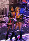 two armed action girls
