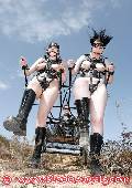 outdoor training kinky latex and rubber ponygirls 8