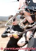 outdoor training kinky latex and rubber ponygirls 11