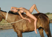 outdoor pleasures with nude riding teen